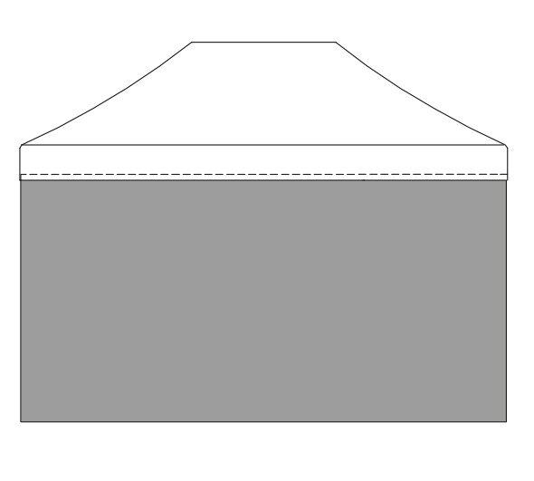 Paroi de cot 4.5m - Mur latral Plein pour tente pliante / 520gr PVC F/R M2 / BLANC
