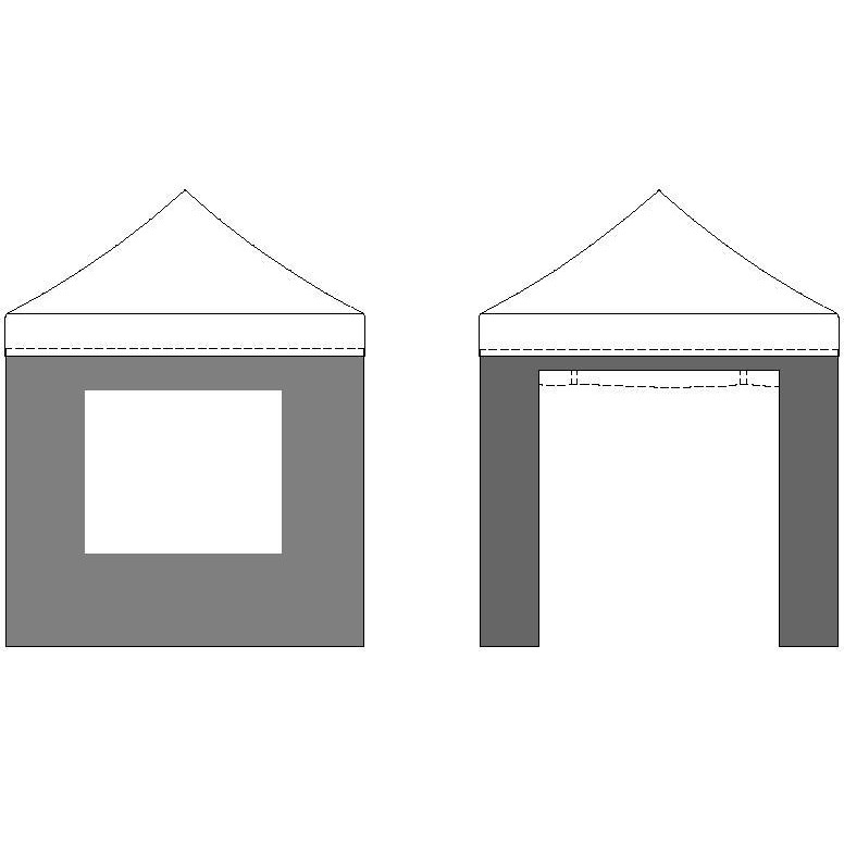 Kit 4 Parois Murs latraux pour tente 2x2m / 3 cots fentres rectangles + 1 porte / BLANC