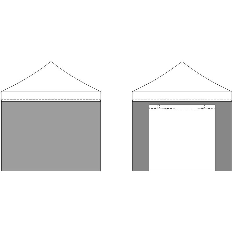 Kit 4 Parois Murs latraux pour tente 3x3m / 1 cot Porte + 3 pleins / BLANC