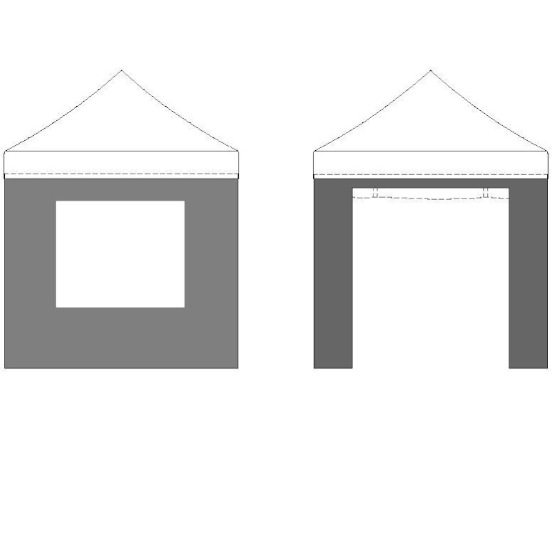 Kit 4 Parois Murs latraux pour tente 2x3m / 3 cots fentres rectangles + 1 porte  / BLANC