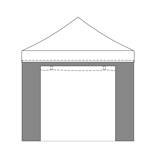 Paroi de coté 3m - Mur latéral Porte pour tente pliante / 520gr PVC F/R M2 / BLANC