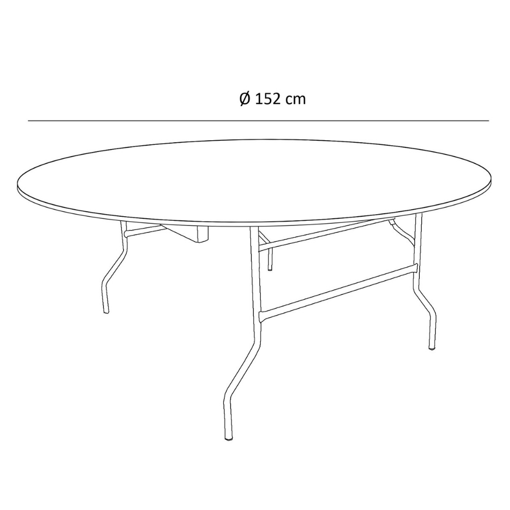 Table pliante ronde Traiteur Dia 152cm / 8 personnes