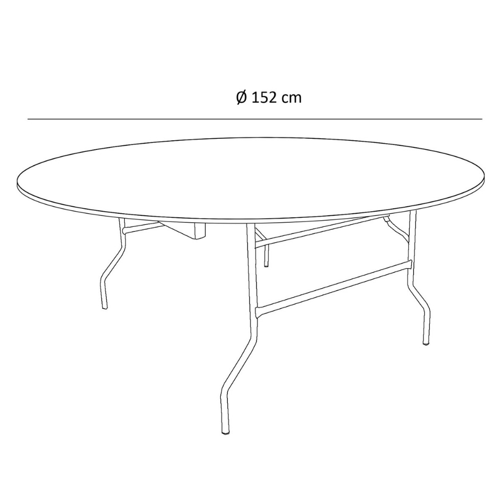 Table pliante ronde Traiteur Dia 152cm / 8 personnes - Table pliante - Table  pliante bois