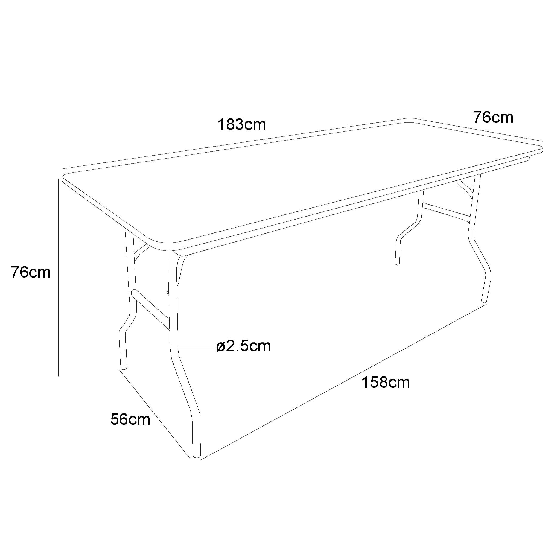 Table pliante rectangulaire Traiteur 183cm / 8 personnes - Table pliante - Table  pliante bois