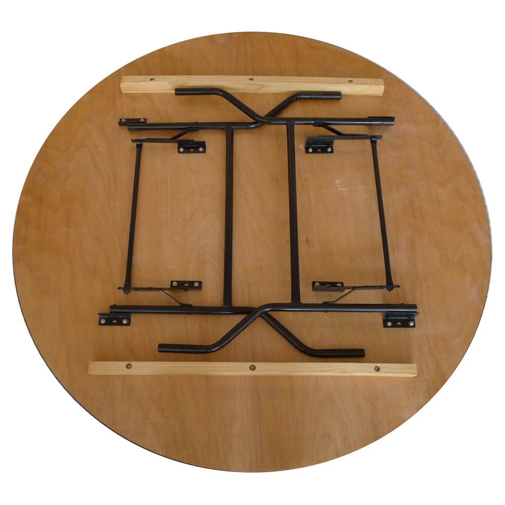 Table Ronde Pliante En Bois 10 Places - Diamètre 170 Cm, Hauteur 76 Cm - Idéale Buffet Traiteur, événements, Réceptions