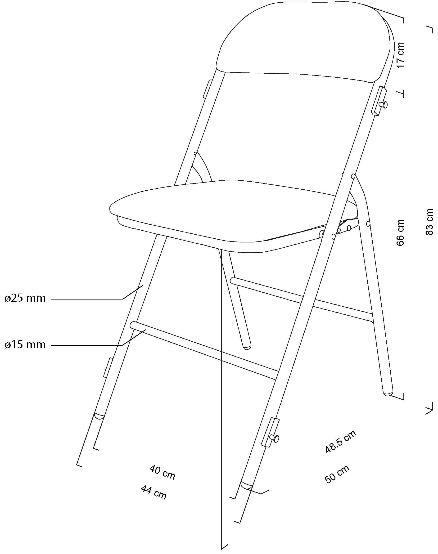 Chaise pliante accrochable et empilable pour collectivités.