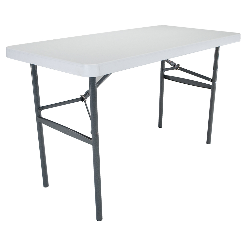 Table pliante rectangulaire (blanc) 122cm / 4 personnes