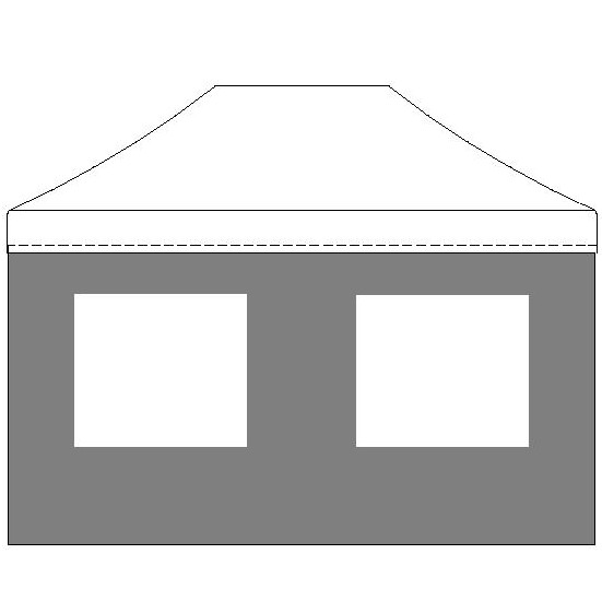 Paroi de coté 4.5m - Mur latéral Fenêtre RECTANGLE pour tente pliante / 520gr PVC