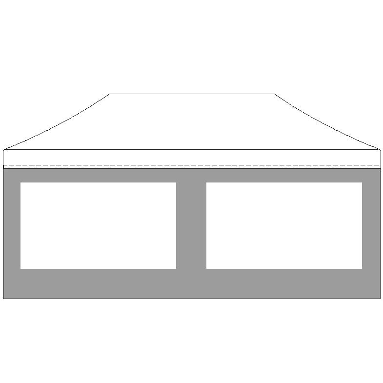 Paroi de coté 6m - Mur latéral Fenêtre RECTANGLE pour tente pliante / 520gr PVC F/R M2 / BLANC