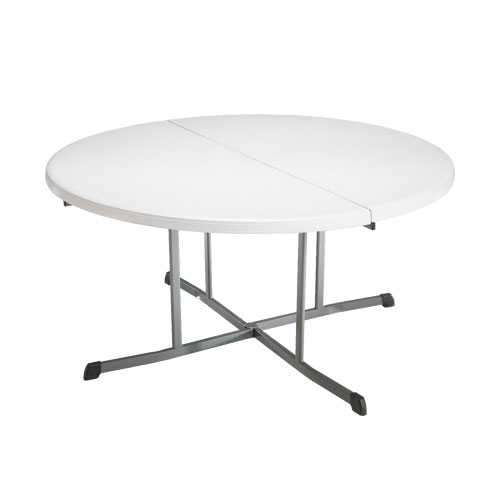 Table pliable en 2 (valise) ronde dia 152cm / 8 personnes