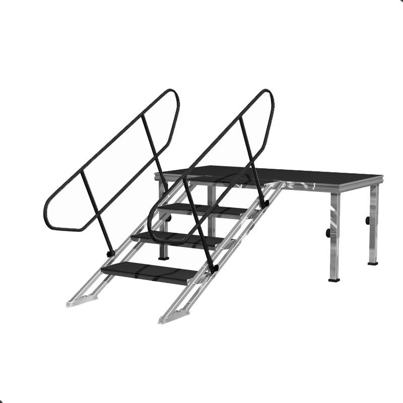 Escalier ajustable 4 marches pour Podium Deck / hauteur 60-100cm