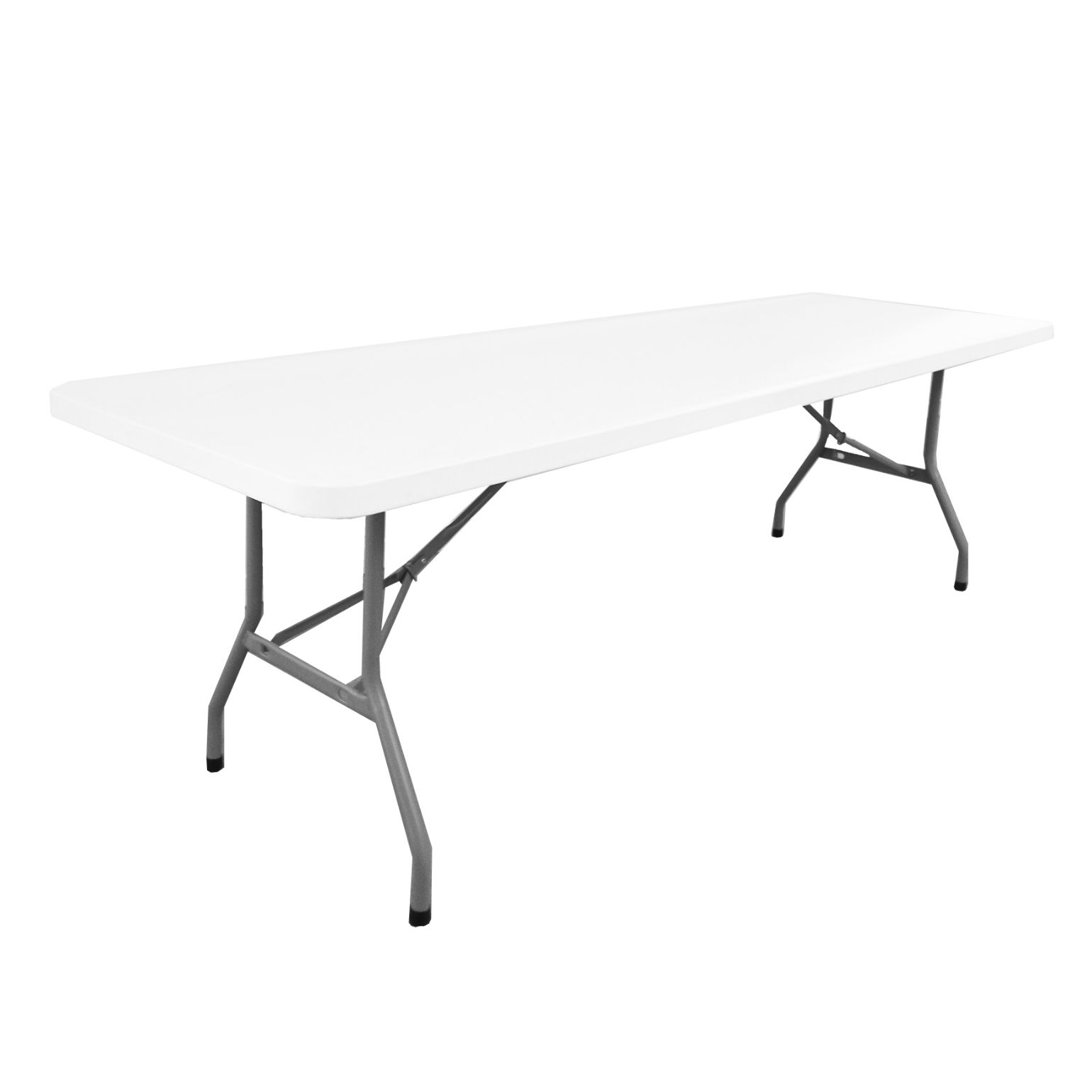 Table pliante rectangulaire 244cm (blanc) / 10 personnes