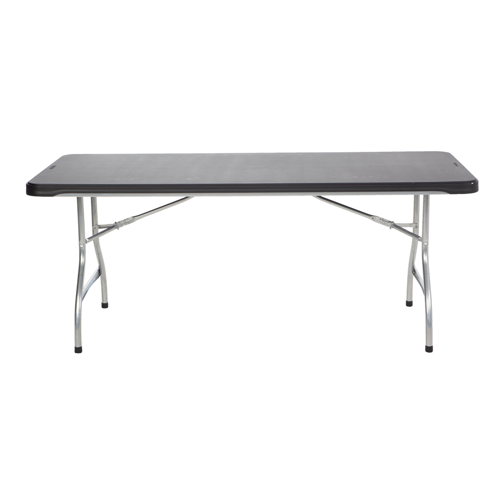Table pliante rectangulaire (noire) 183cm / 8 personnes