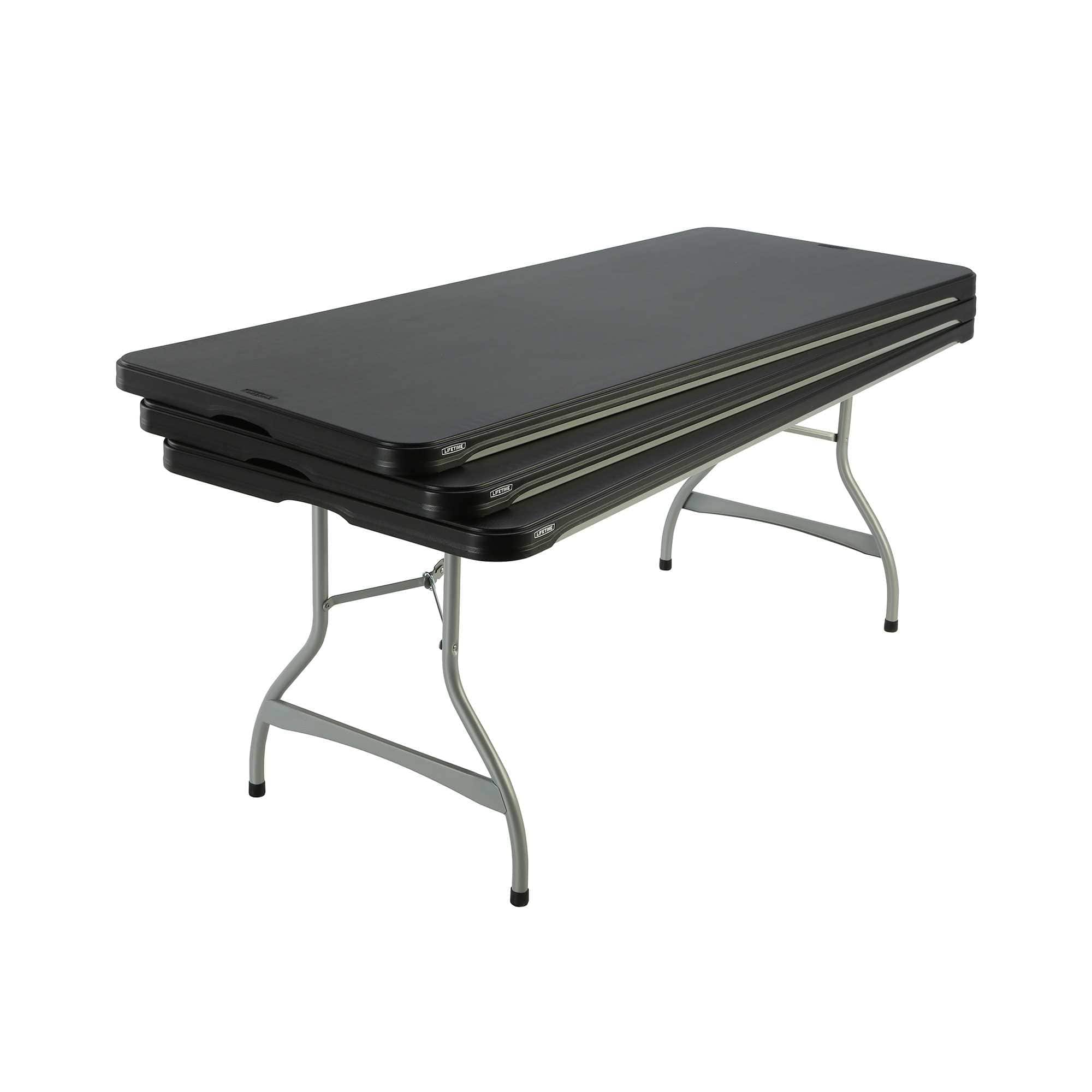 Table pliante rectangulaire (noire) 183cm / 8 personnes