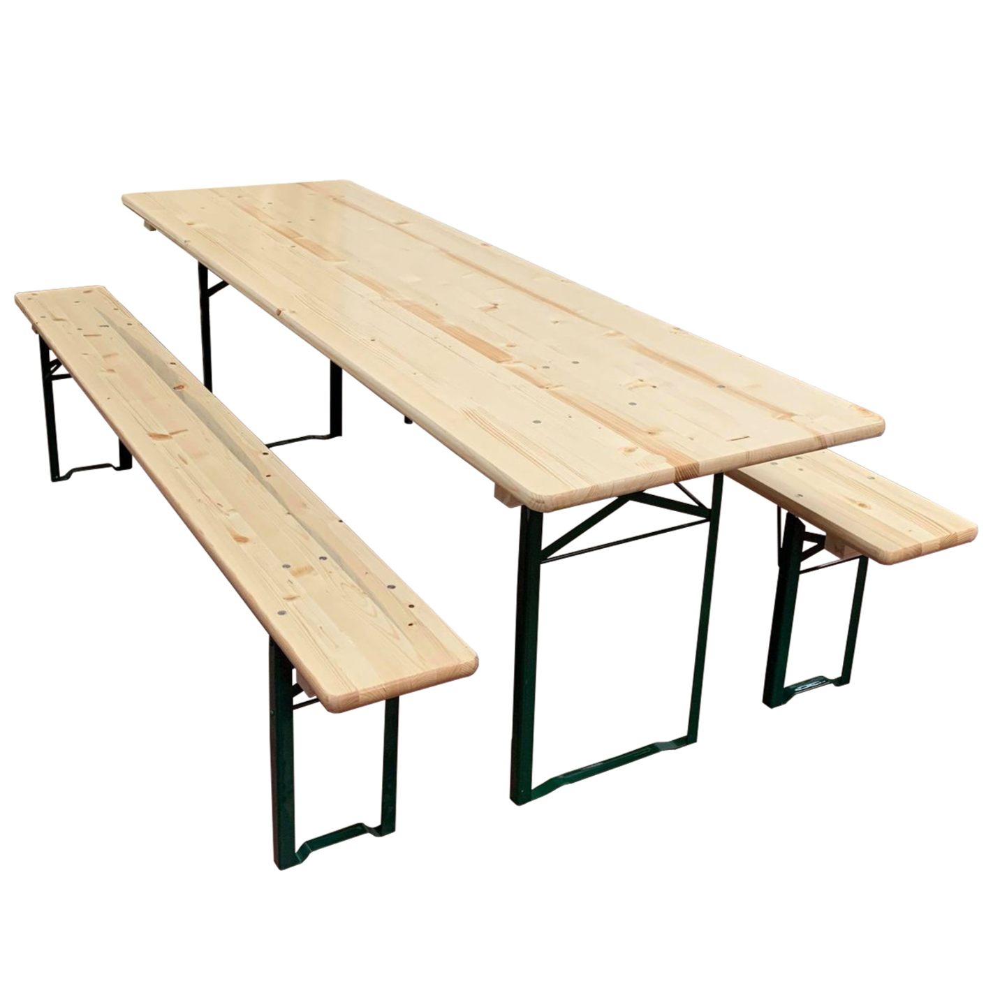 Ensemble de Table de brasserie pliante 220 x 80 cm avec 2 bancs en