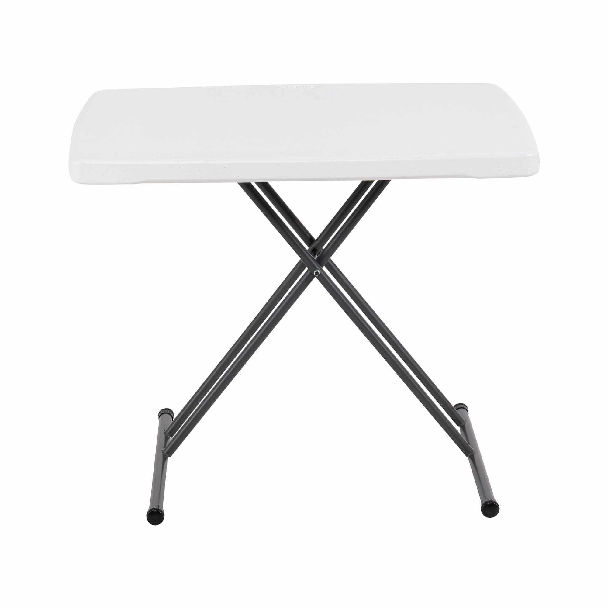 Table pliante ajustable 76 cm / 4 hauteurs réglables / blanc Table