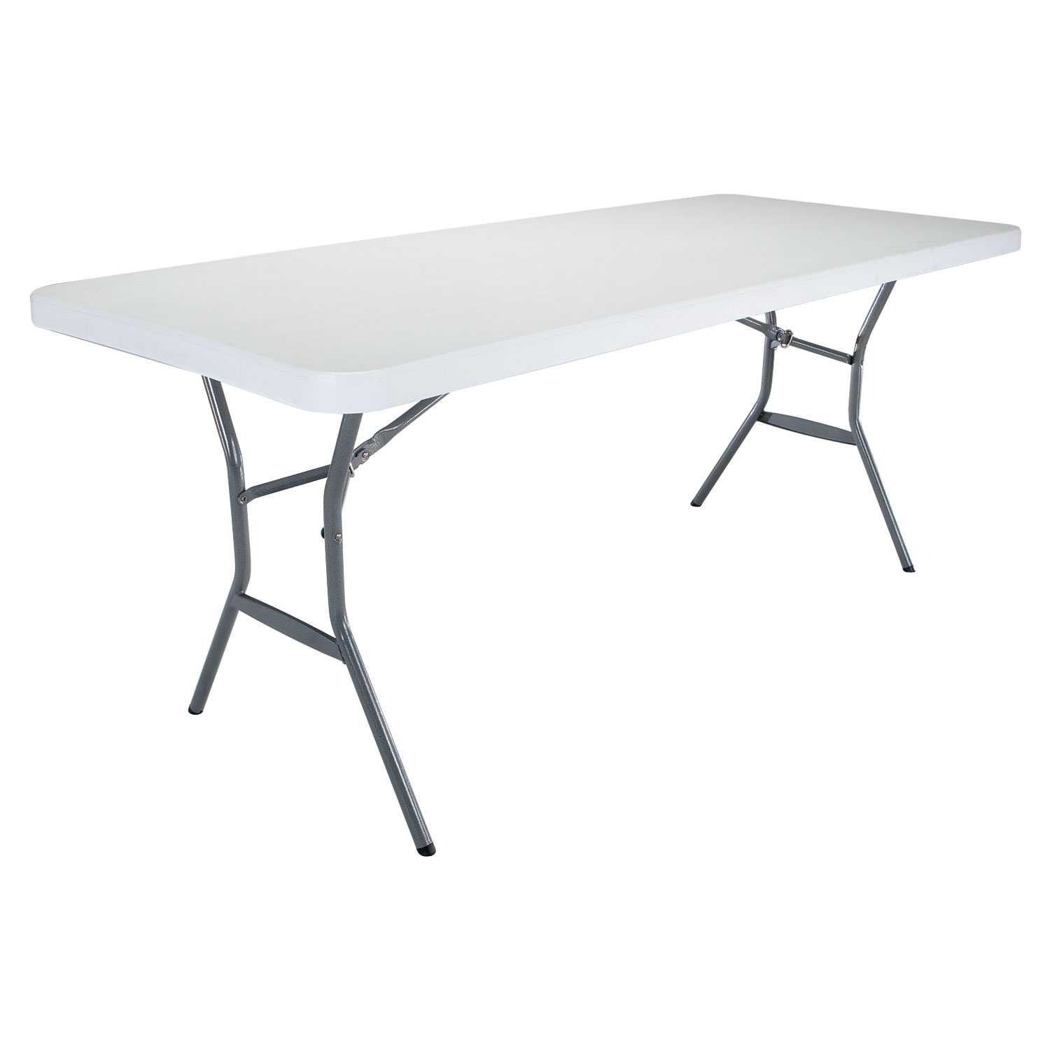 Table pliante rectangulaire 183cm (blanc) / 8 personnes