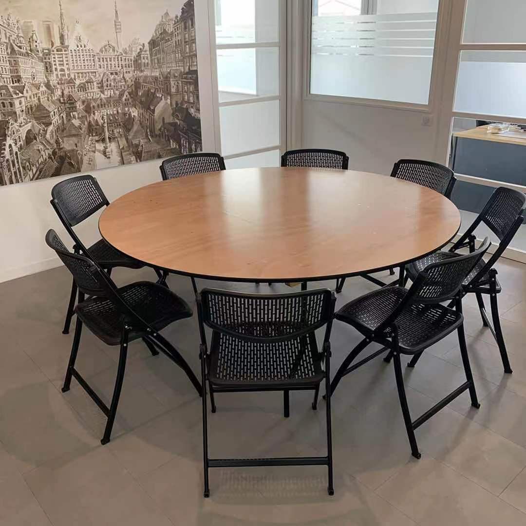 Table pliante ronde Traiteur Dia 183cm / 10 personnes - Table pliante - Table  pliante bois