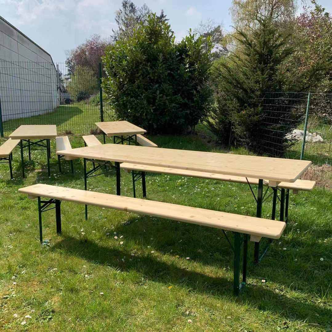 Ensemble de Table de brasserie pliante 220 x 80 cm avec 2 bancs en