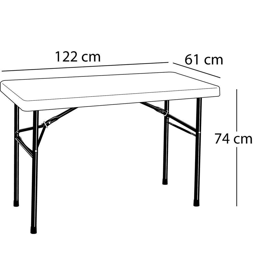 Table pliante rectangulaire 122cm (beige) NESTING / 4 personnes