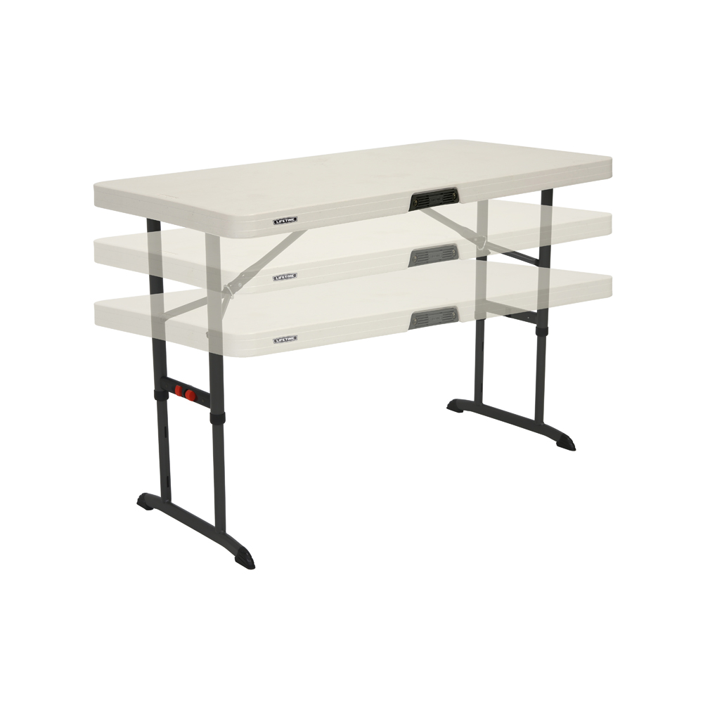 Table pliante rectangulaire ajustable (beige) 122cm NESTING / 4 personnes