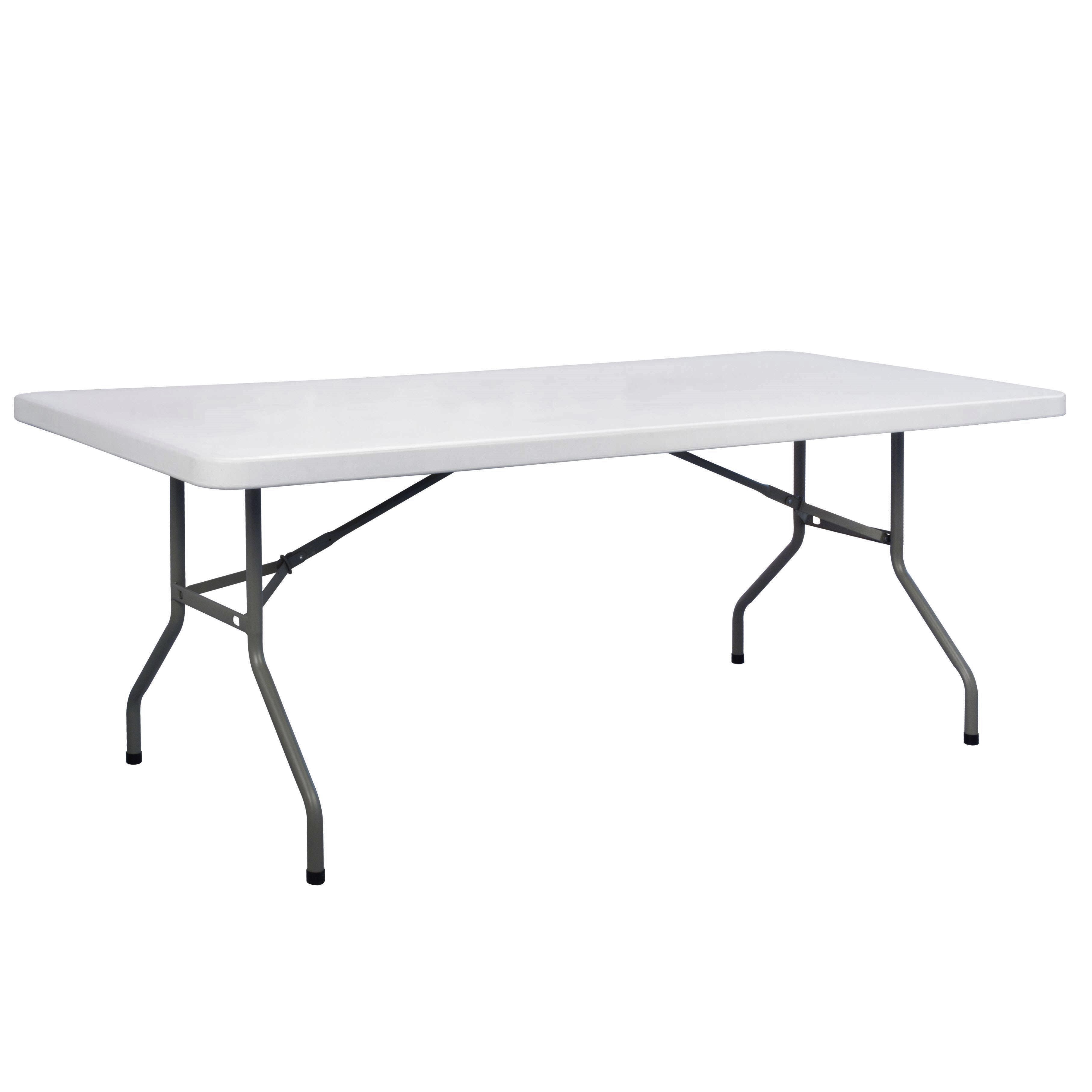 Table monobloc noire 10 places en PEHD et pieds pliants