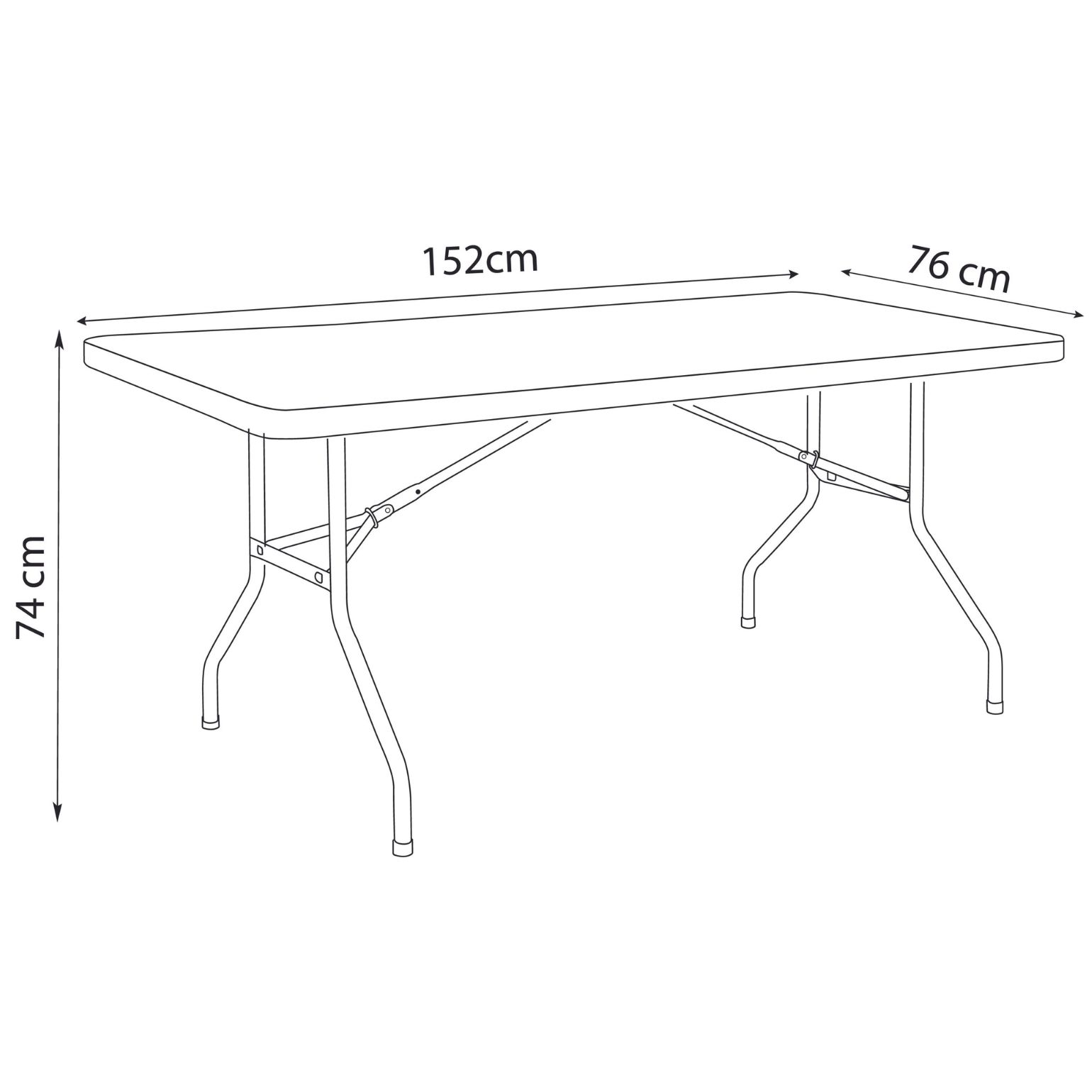 Table pliante rectangulaire 152cm / 6 personnes - Table pliante - Table  pliante polyéthylène