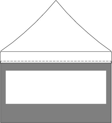 Paroi de coté 4m - Mur latéral Fenêtre RECTANGLE pour tente pliante / 520gr PVC
