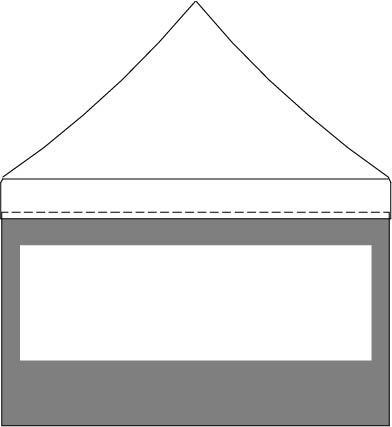 Paroi de cot 4m - Mur latral Fentre RECTANGLE pour tente pliante / 520gr PVC