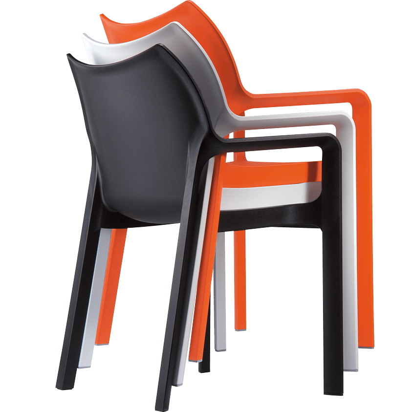 Chaise empilable DIVA / Noire