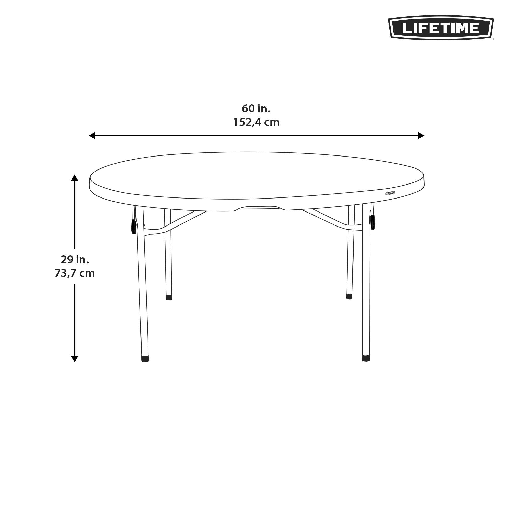 Table pliante ronde dia 152cm NESTING / 8 personnes