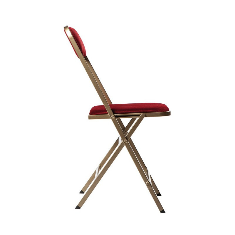 Chaise pliante Slim rouge & or M1