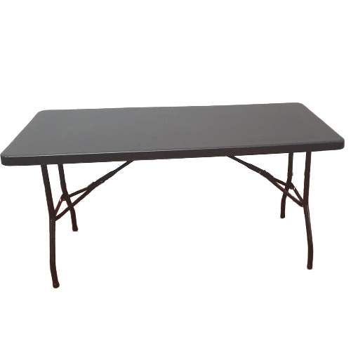 Table pliante rectangulaire 152cm (noir) / 6 personnes