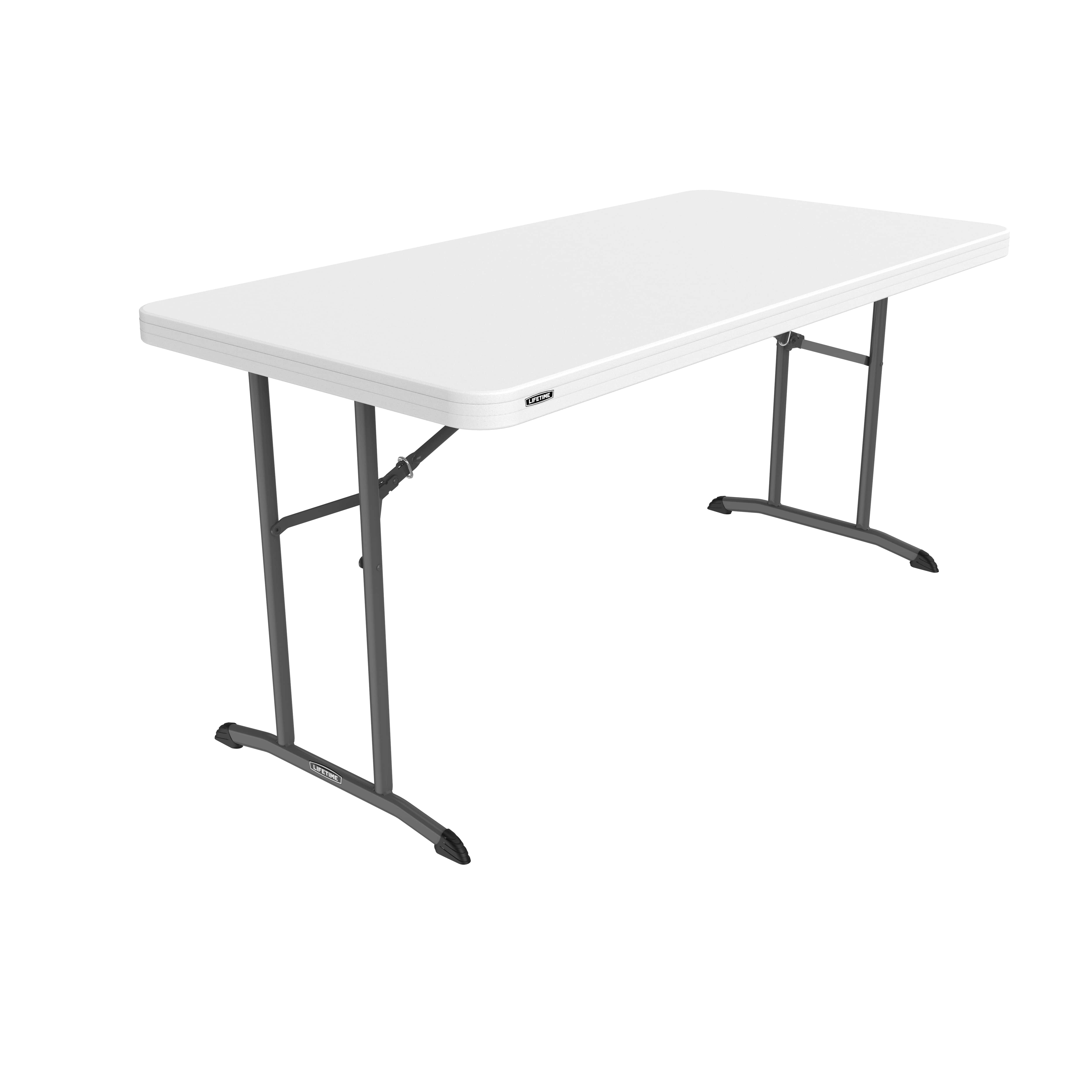 Table pliante rectangulaire 152cm (blanc) / 6 personnes